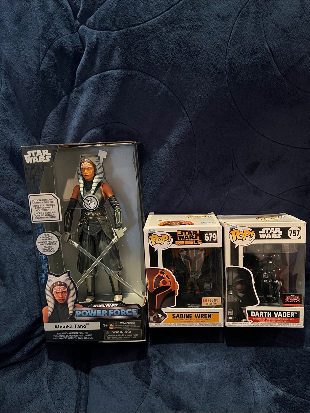 Star Wars Bundle! Ahsoka Tano Action Figure + 2 Pop! Vinyls - Darth Vader/Sabine